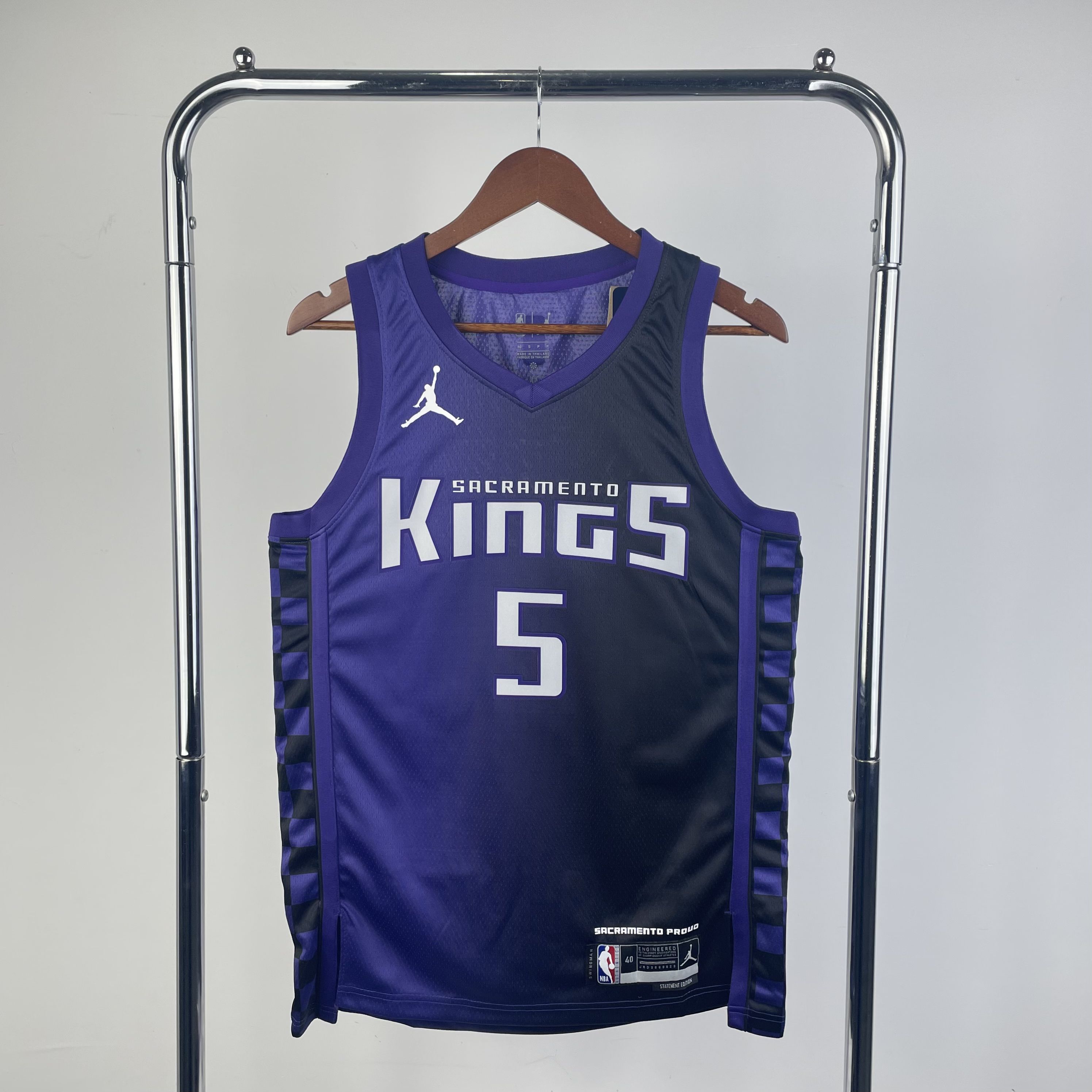 Men Sacramento Kings 5 Fox Purple Season Jordon 2024 NBA Jersey